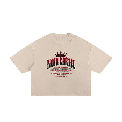 NOIR CARTEL MADE MEN — Blood Oath — Wine Frayed Boxy Tee