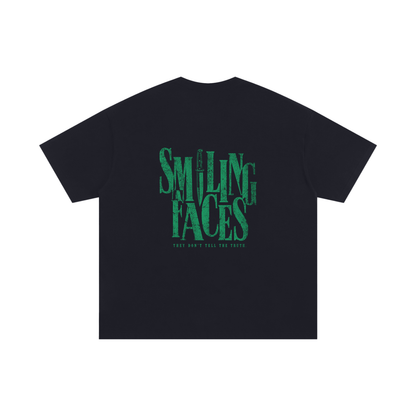 NOIR CARTEL FRENEMIES — Smiling Faces SF-08 250 GSM Oversized Tee — Black