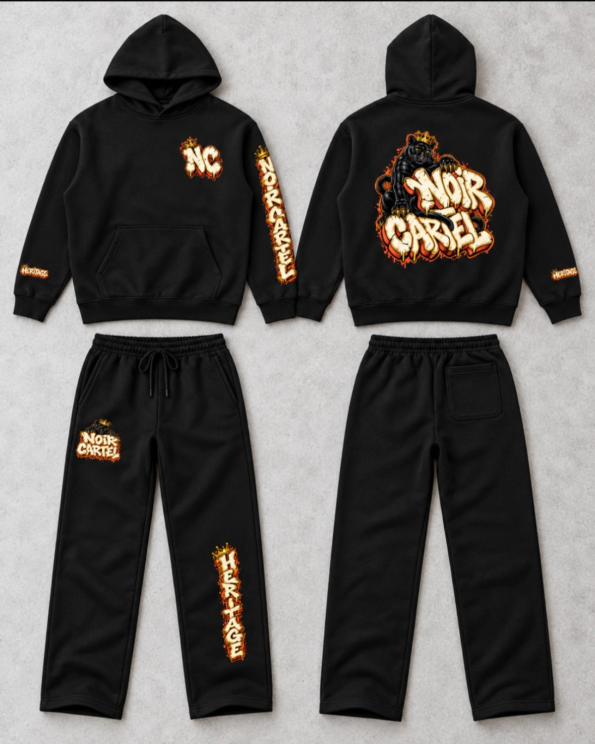 NOIR CARTEL Heritage Throw-Up Hoodie + Jogger Set